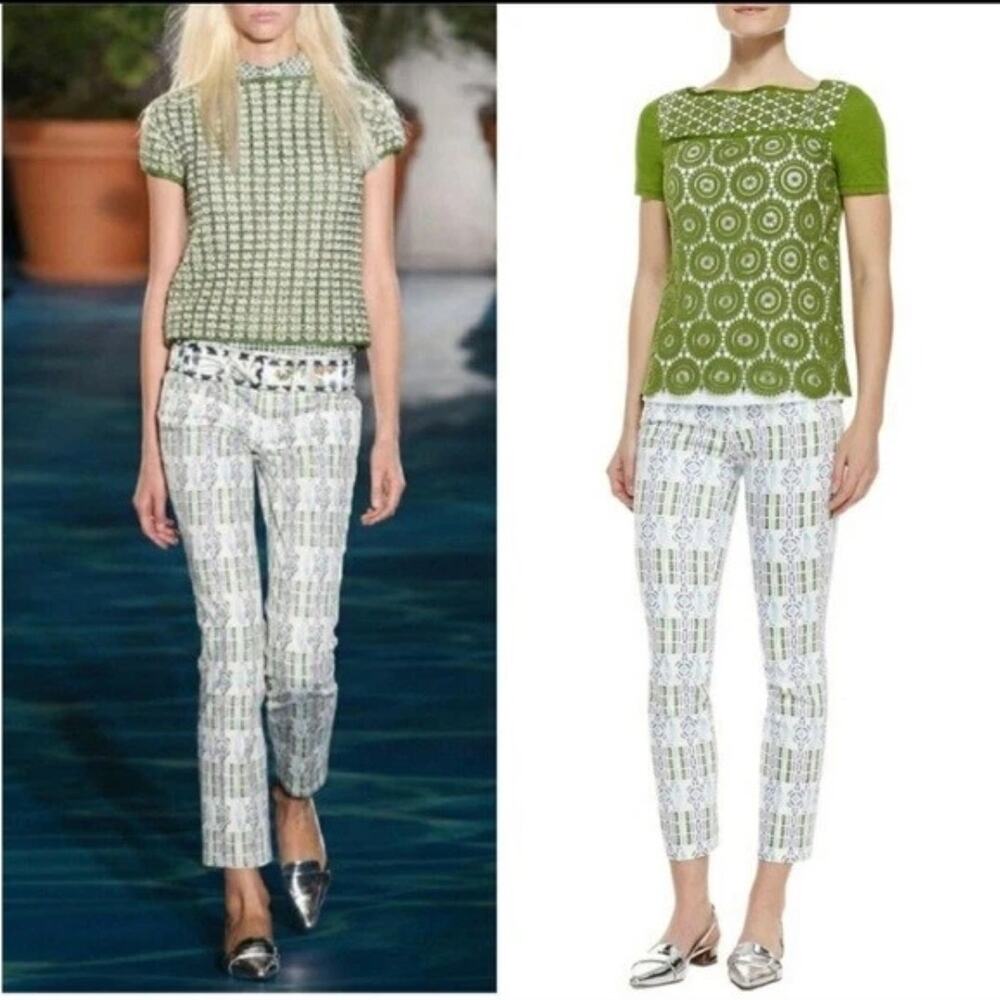 Tory Burch White Ankle Cropped Jeans